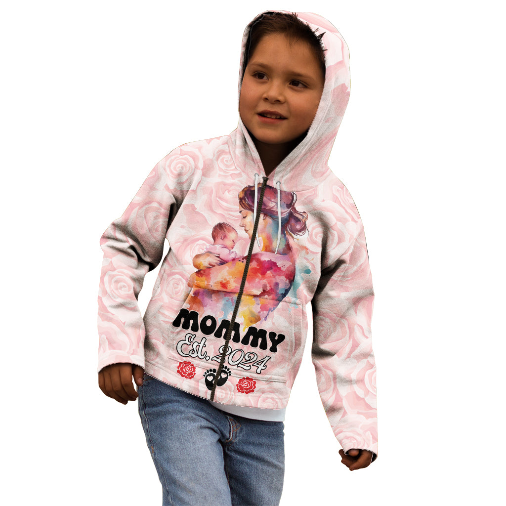 Happy Mother Day Kid Hoodie Mommy Est 2024 - Wonder Print Shop