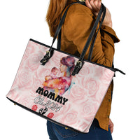 Happy Mother Day Leather Tote Bag Mommy Est 2024 - Wonder Print Shop
