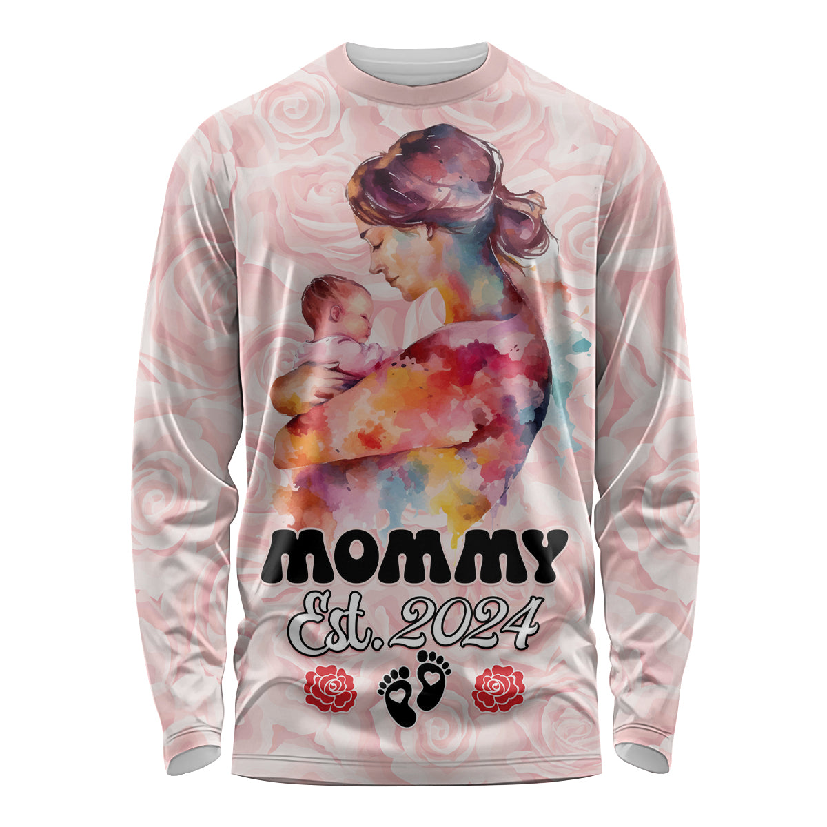 Happy Mother Day Long Sleeve Shirt Mommy Est 2024 - Wonder Print Shop