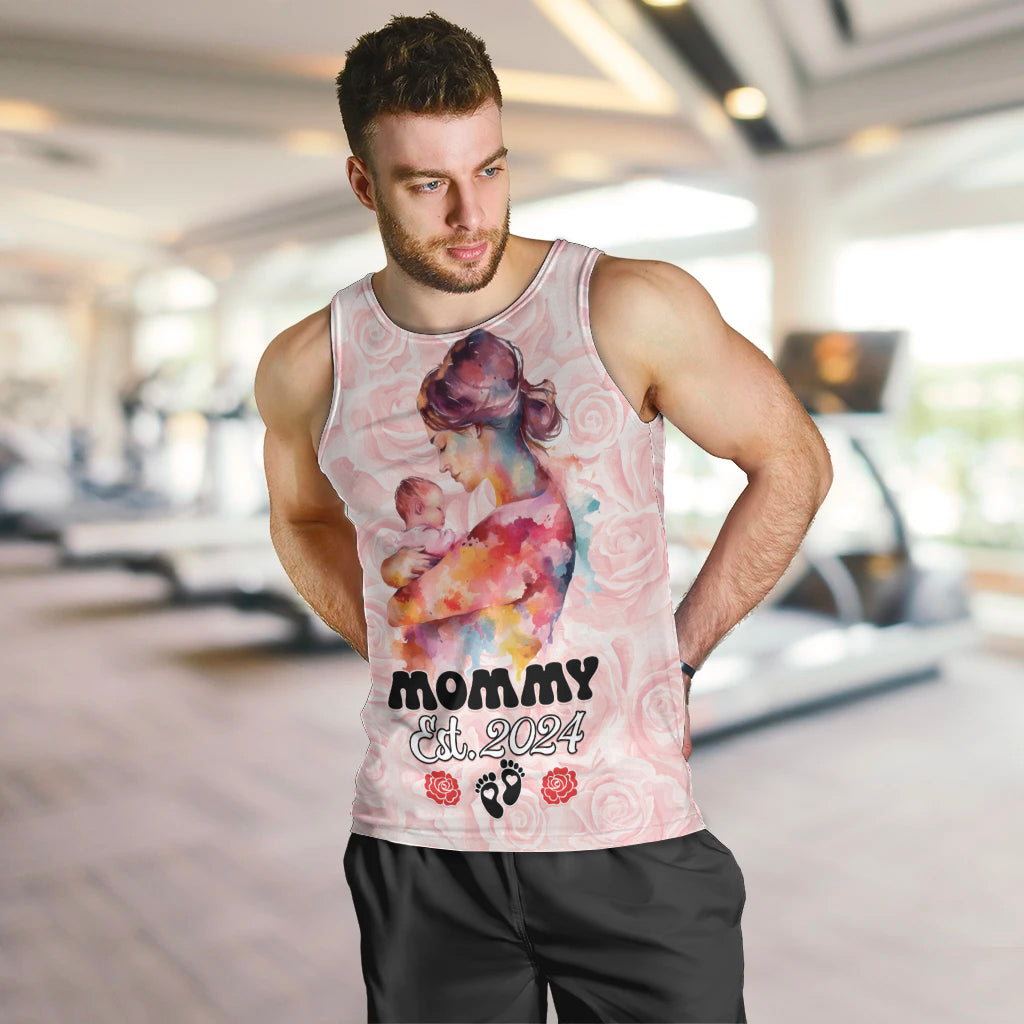 Happy Mother Day Men Tank Top Mommy Est 2024 - Wonder Print Shop