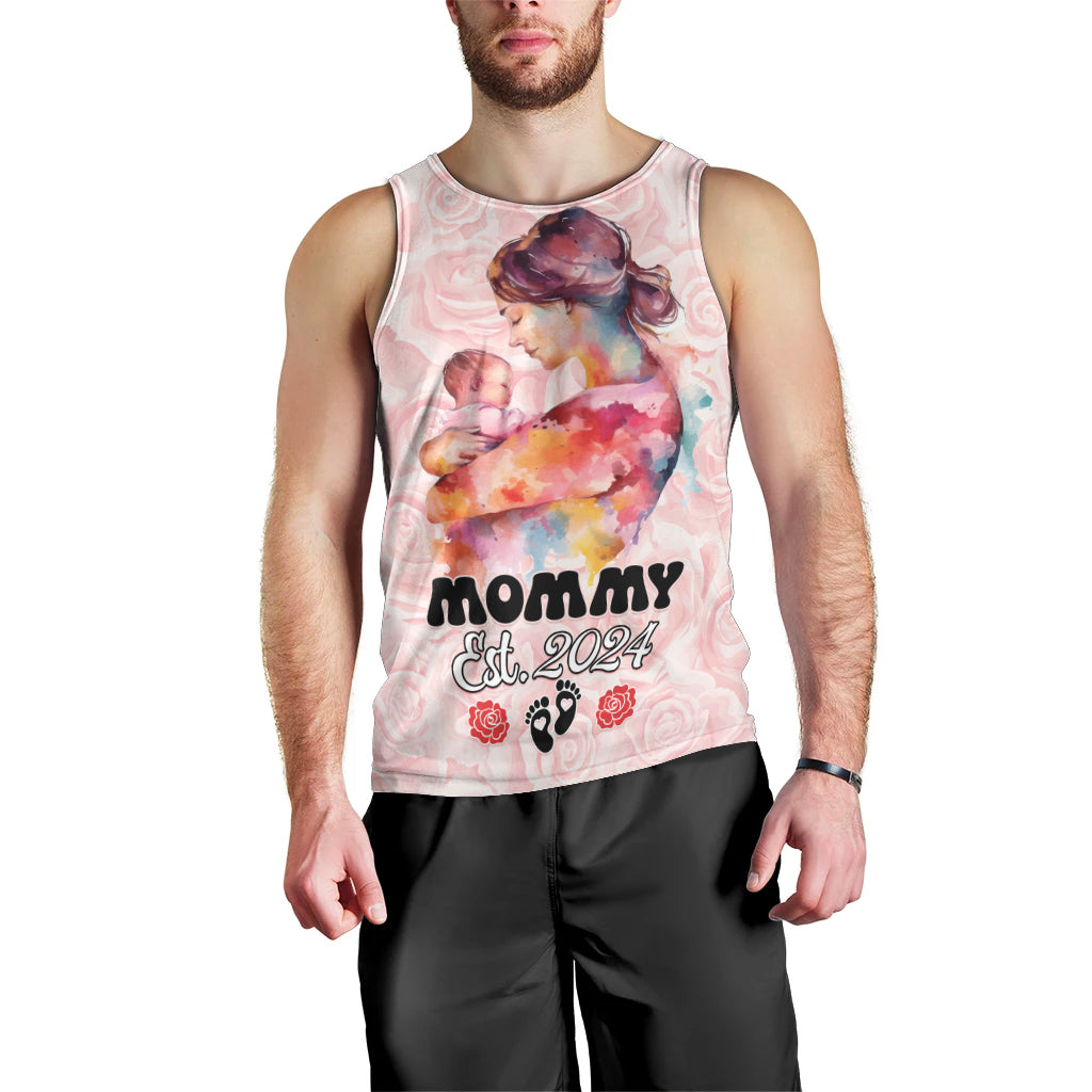 Happy Mother Day Men Tank Top Mommy Est 2024 - Wonder Print Shop