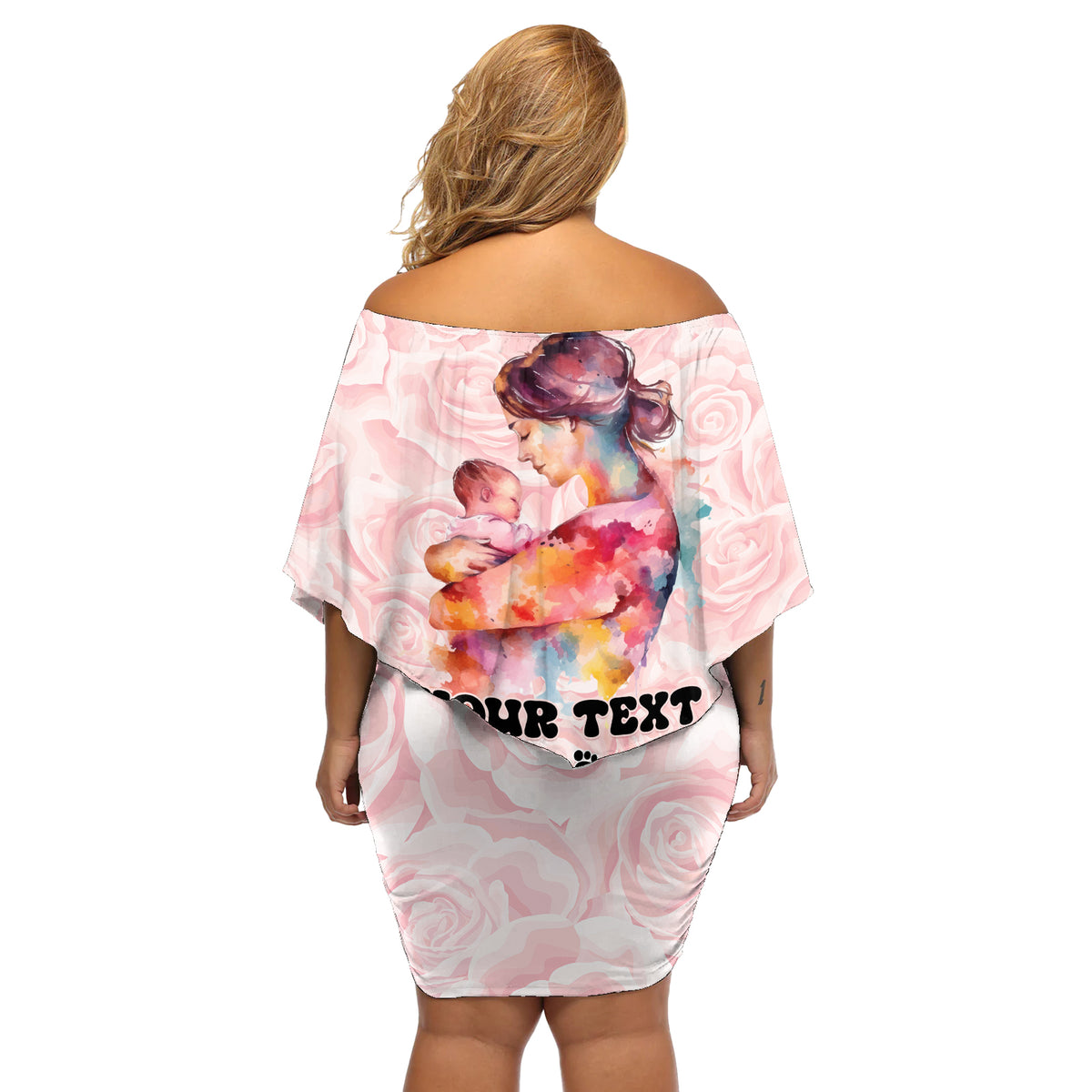 Happy Mother Day Off Shoulder Short Dress Mommy Est 2024 - Wonder Print Shop