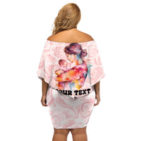Happy Mother Day Off Shoulder Short Dress Mommy Est 2024 - Wonder Print Shop