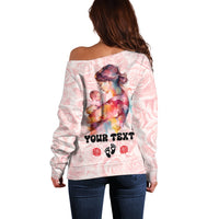 Happy Mother Day Off Shoulder Sweater Mommy Est 2024 - Wonder Print Shop