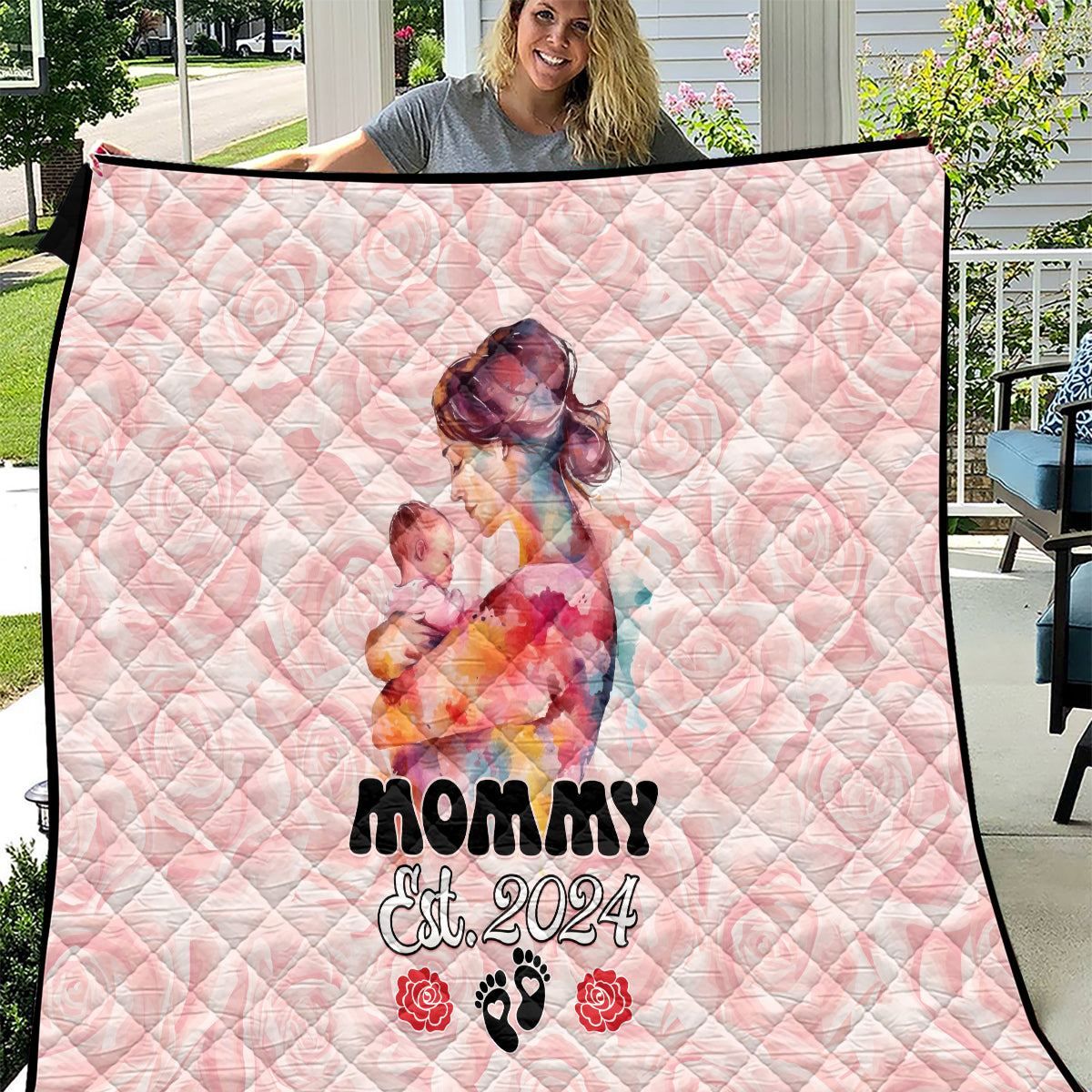 Happy Mother Day Quilt Mommy Est 2024