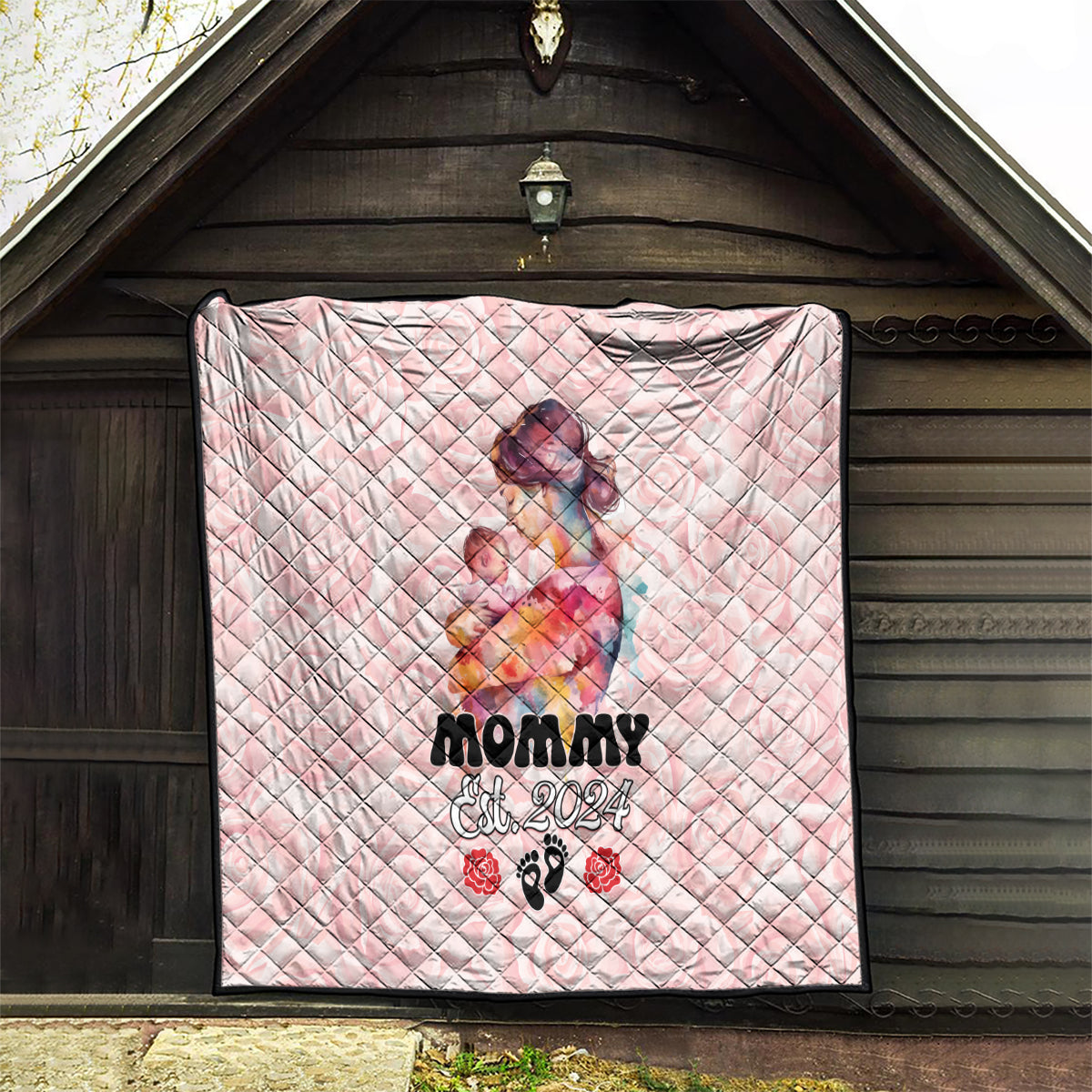 Happy Mother Day Quilt Mommy Est 2024 - Wonder Print Shop