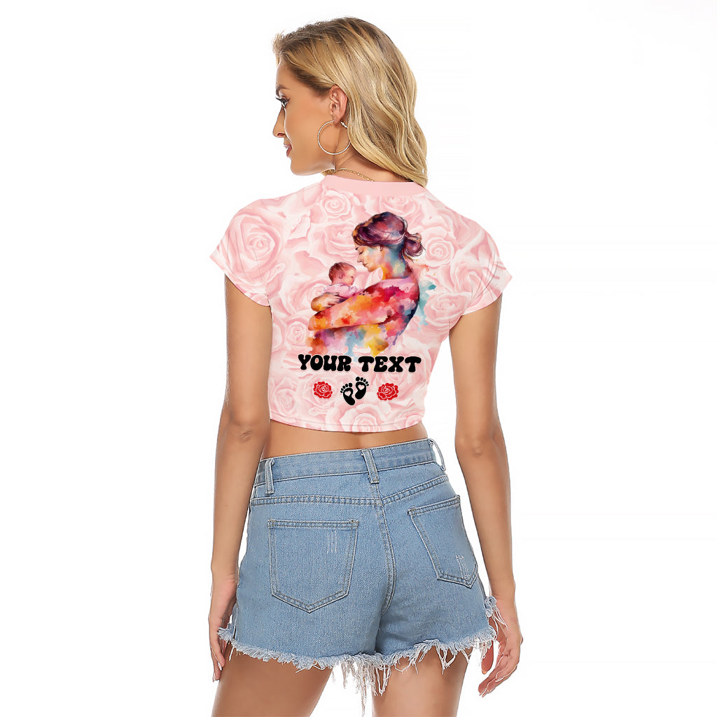 Happy Mother Day Raglan Cropped T Shirt Mommy Est 2024 - Wonder Print Shop