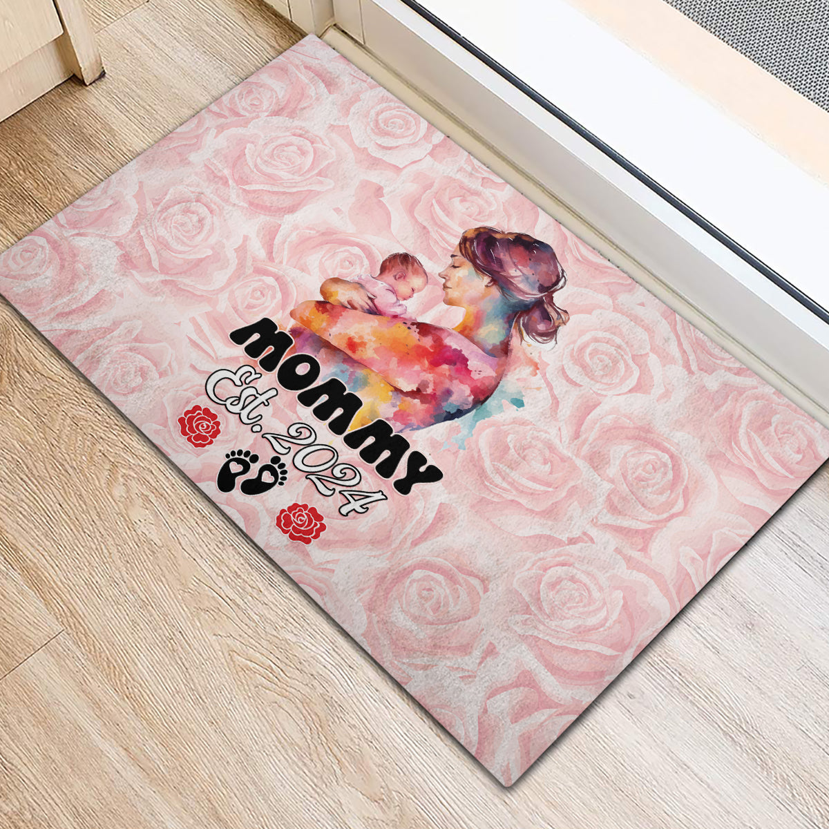 Happy Mother Day Rubber Doormat Mommy Est 2024 - Wonder Print Shop