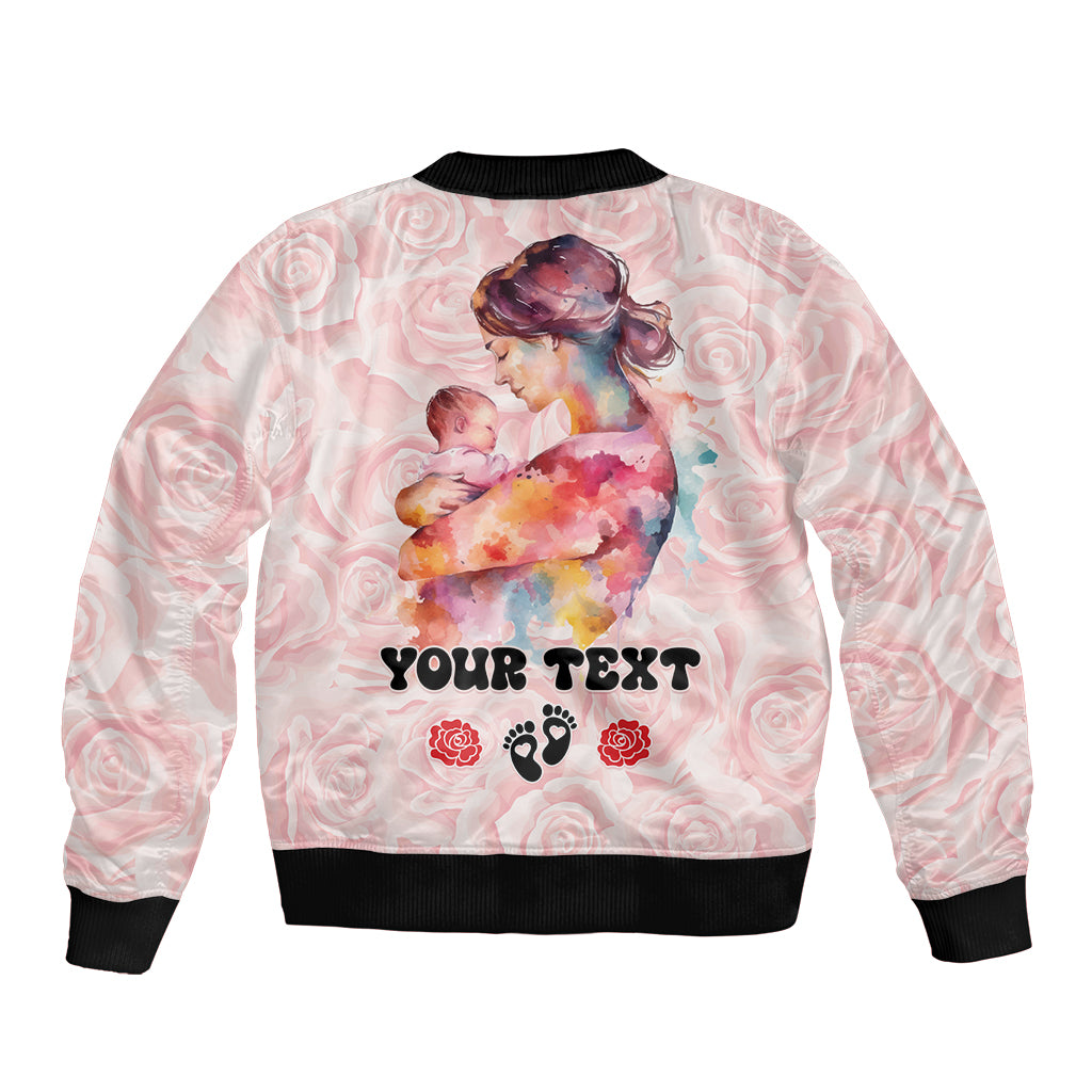 Happy Mother Day Sleeve Zip Bomber Jacket Mommy Est 2024 - Wonder Print Shop