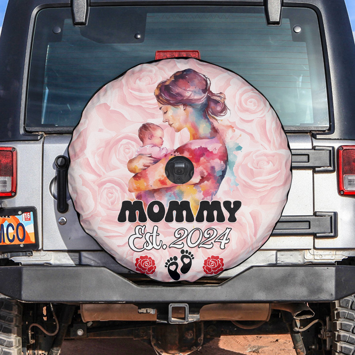 Happy Mother Day Spare Tire Cover Mommy Est 2024 - Wonder Print Shop