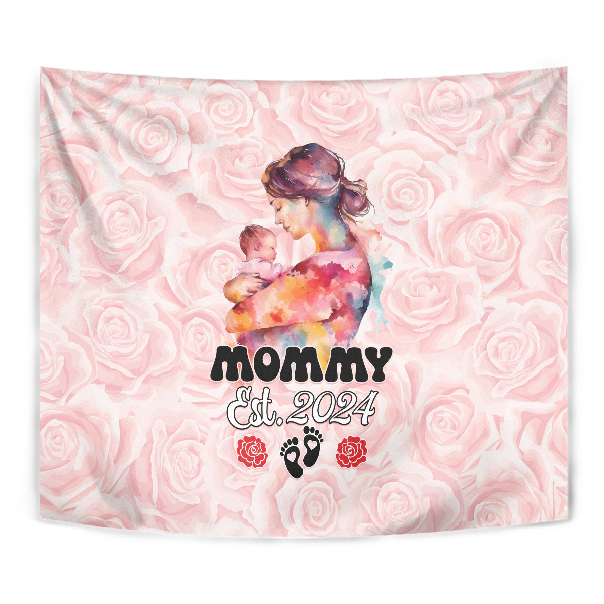 Happy Mother Day Tapestry Mommy Est 2024 - Wonder Print Shop