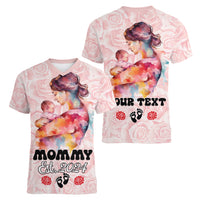 Happy Mother Day Women V Neck T Shirt Mommy Est 2024 - Wonder Print Shop