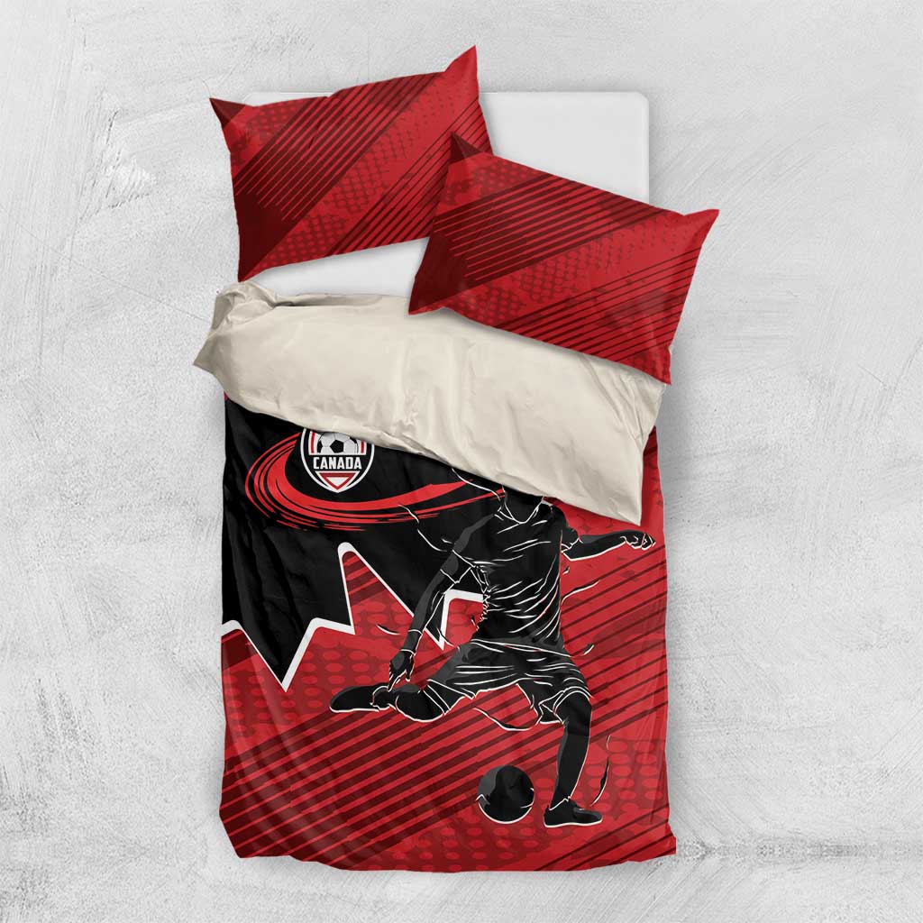 Canada Soccer Bedding Set Maple Leaf Together We Rise