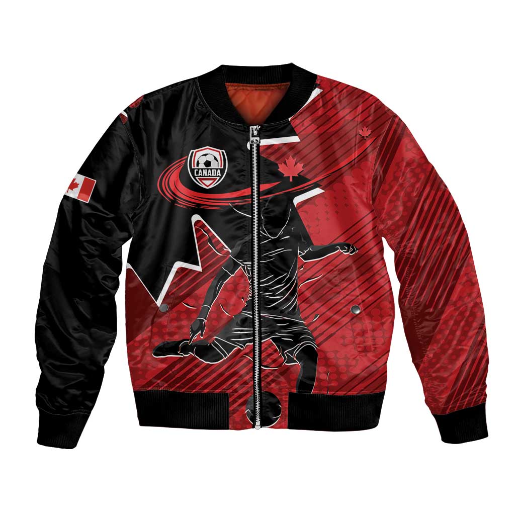 Custom Canada Soccer Bomber Jacket Maple Leaf Together We Rise