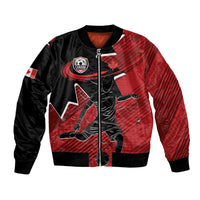 Custom Canada Soccer Bomber Jacket Maple Leaf Together We Rise