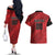 Custom Canada Soccer Couples Matching Off The Shoulder Long Sleeve Dress and Hawaiian Shirt Maple Leaf Together We Rise