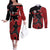 Custom Canada Soccer Couples Matching Off The Shoulder Long Sleeve Dress and Long Sleeve Button Shirt Maple Leaf Together We Rise