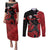 Custom Canada Soccer Couples Matching Puletasi and Long Sleeve Button Shirt Maple Leaf Together We Rise