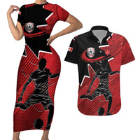 Custom Canada Soccer Couples Matching Short Sleeve Bodycon Dress and Hawaiian Shirt Maple Leaf Together We Rise