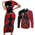 Custom Canada Soccer Couples Matching Short Sleeve Bodycon Dress and Long Sleeve Button Shirt Maple Leaf Together We Rise