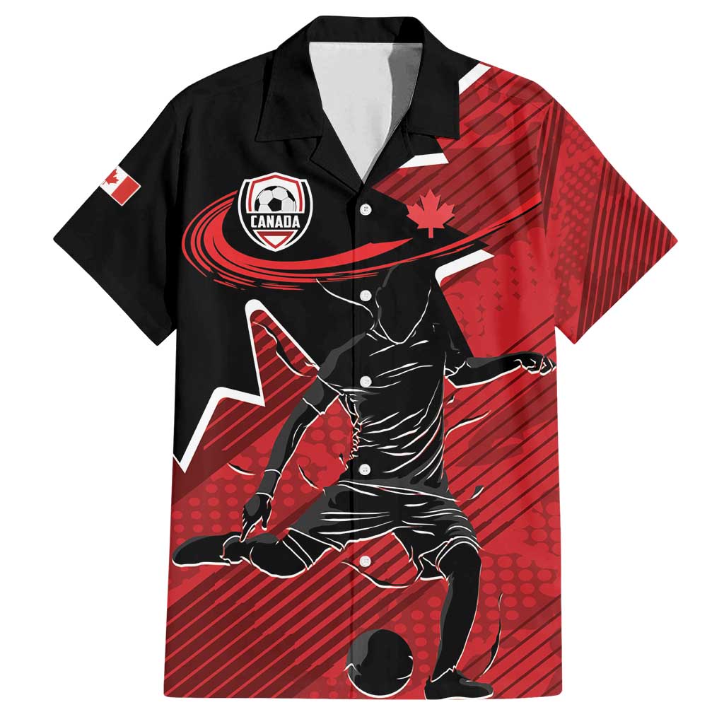 Custom Canada Soccer Family Matching Long Sleeve Bodycon Dress and Hawaiian Shirt Maple Leaf Together We Rise