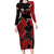 Custom Canada Soccer Family Matching Long Sleeve Bodycon Dress and Hawaiian Shirt Maple Leaf Together We Rise