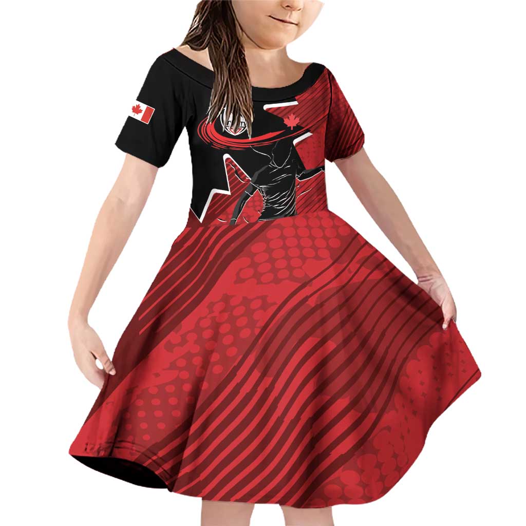 Custom Canada Soccer Family Matching Off Shoulder Short Dress and Hawaiian Shirt Maple Leaf Together We Rise