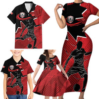 Custom Canada Soccer Family Matching Short Sleeve Bodycon Dress and Hawaiian Shirt Maple Leaf Together We Rise