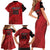 Custom Canada Soccer Family Matching Short Sleeve Bodycon Dress and Hawaiian Shirt Maple Leaf Together We Rise