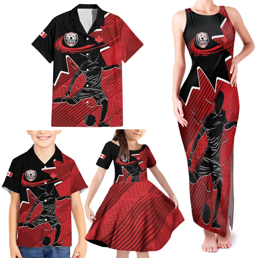 Custom Canada Soccer Family Matching Tank Maxi Dress and Hawaiian Shirt Maple Leaf Together We Rise