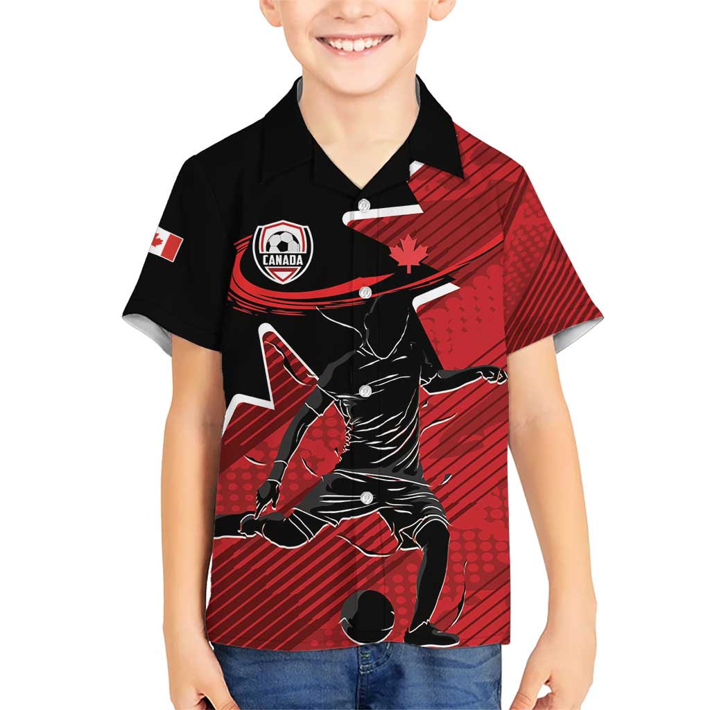 Custom Canada Soccer Kid Hawaiian Shirt Maple Leaf Together We Rise