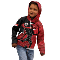 Custom Canada Soccer Kid Hoodie Maple Leaf Together We Rise