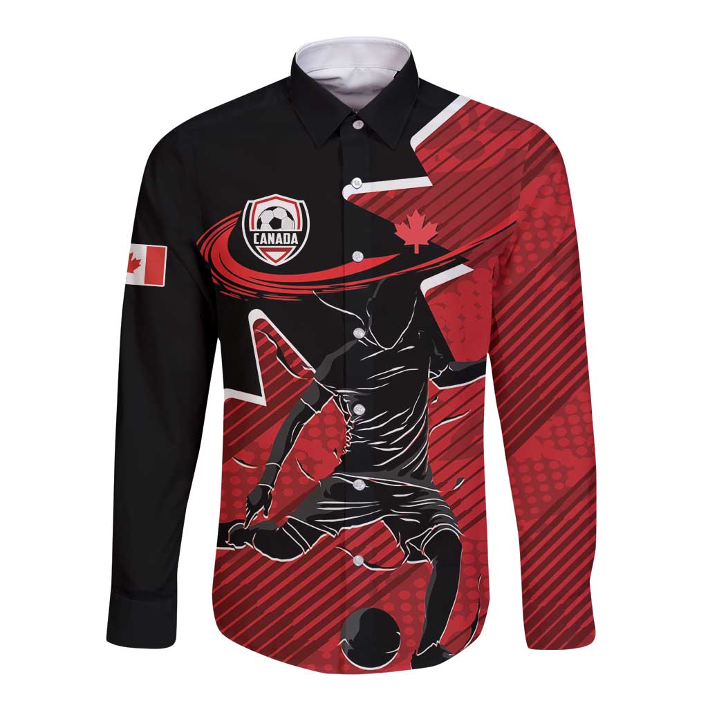 Custom Canada Soccer Long Sleeve Button Shirt Maple Leaf Together We Rise