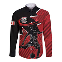 Custom Canada Soccer Long Sleeve Button Shirt Maple Leaf Together We Rise