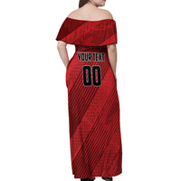 Custom Canada Soccer Off Shoulder Maxi Dress Maple Leaf Together We Rise