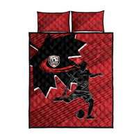 Canada Soccer Quilt Bed Set Maple Leaf Together We Rise