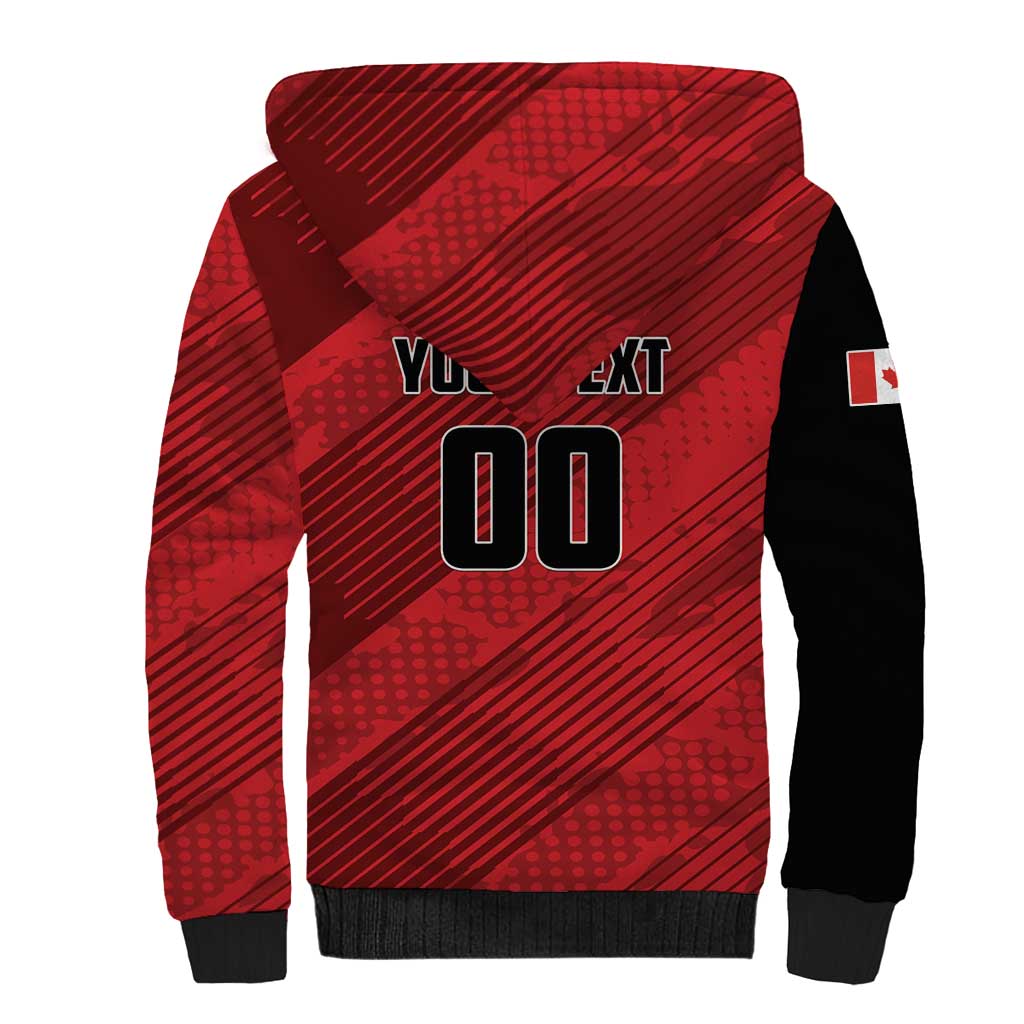 Custom Canada Soccer Sherpa Hoodie Maple Leaf Together We Rise