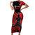 Custom Canada Soccer Short Sleeve Bodycon Dress Maple Leaf Together We Rise