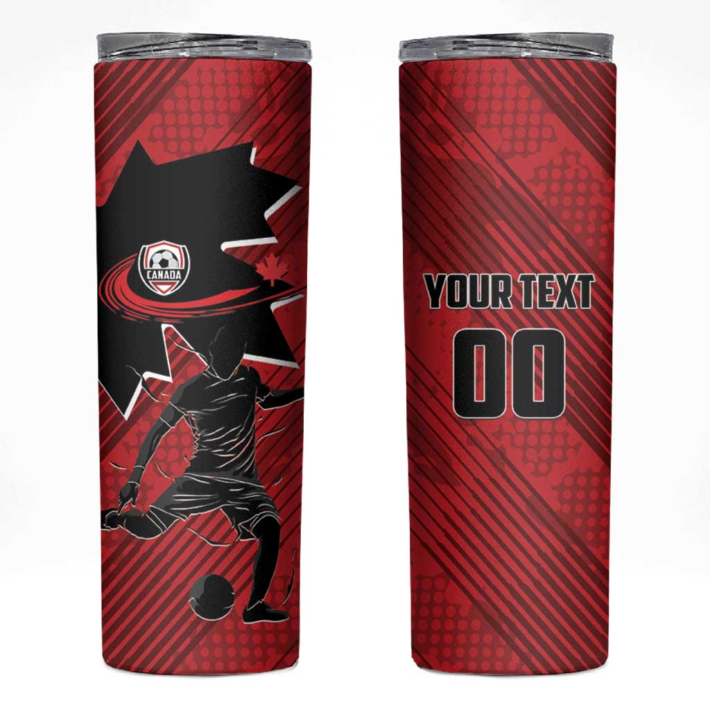 Custom Canada Soccer Skinny Tumbler Maple Leaf Together We Rise