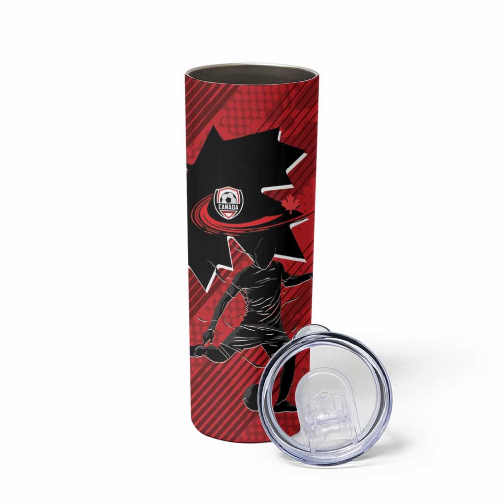 Custom Canada Soccer Skinny Tumbler Maple Leaf Together We Rise