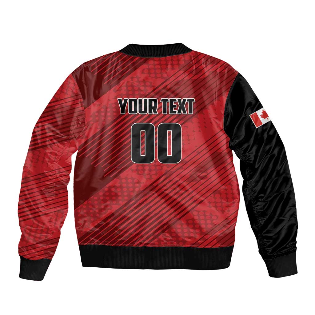 Custom Canada Soccer Sleeve Zip Bomber Jacket Maple Leaf Together We Rise