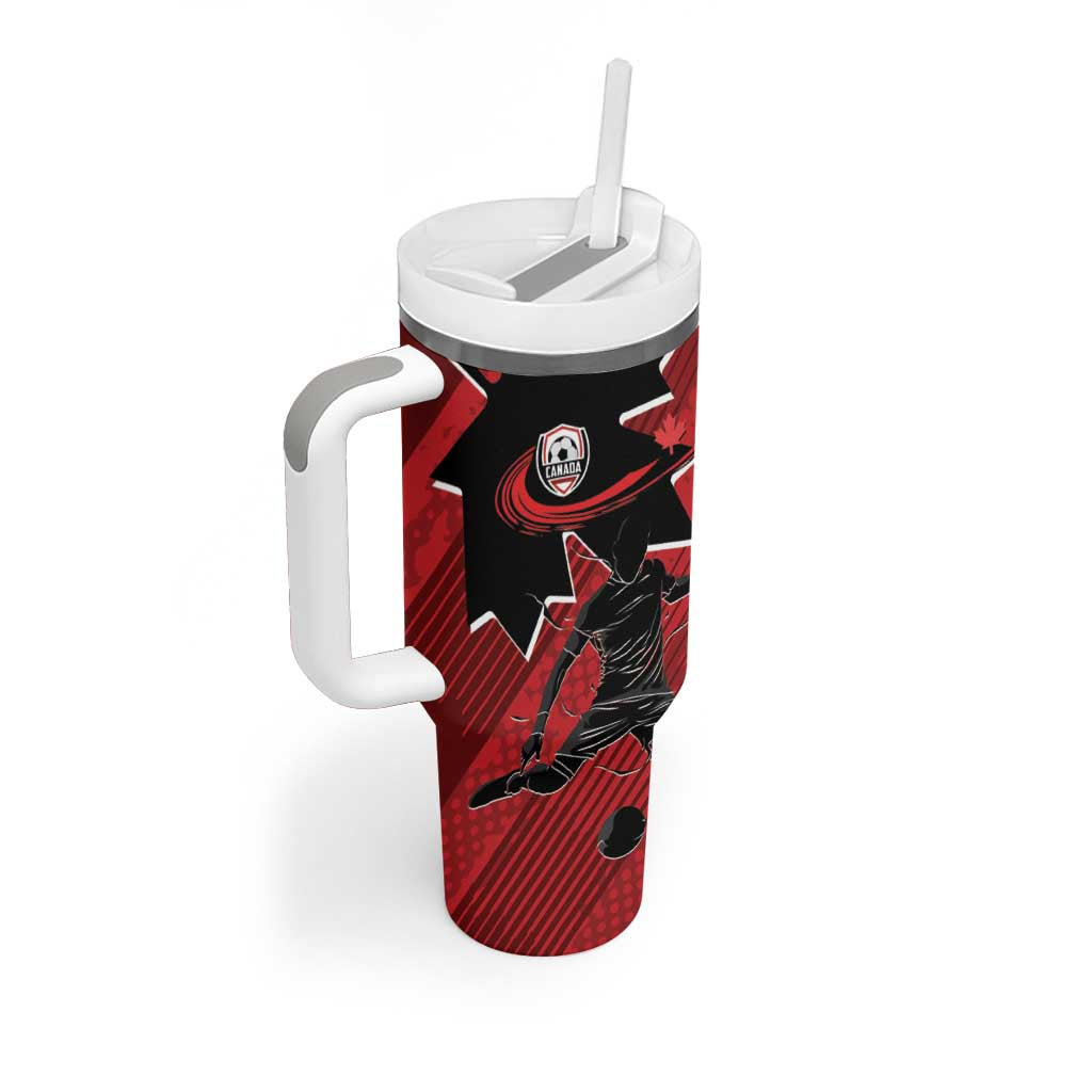 Custom Canada Soccer Tumbler With Handle Maple Leaf Together We Rise