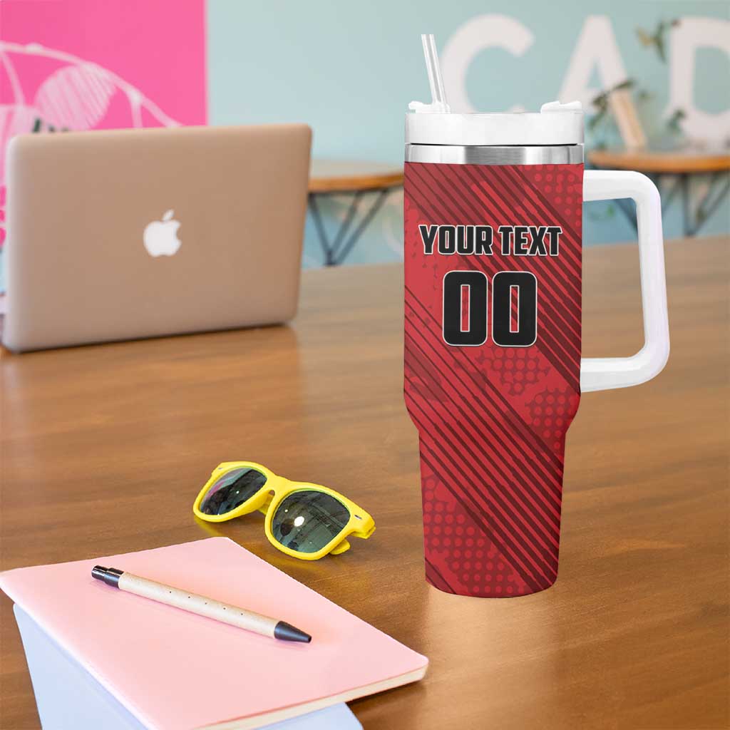 Custom Canada Soccer Tumbler With Handle Maple Leaf Together We Rise
