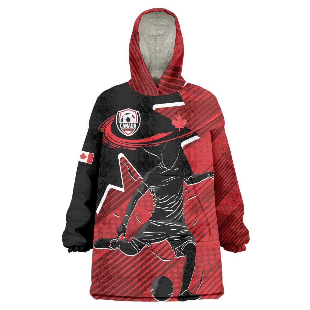 Custom Canada Soccer Wearable Blanket Hoodie Maple Leaf Together We Rise