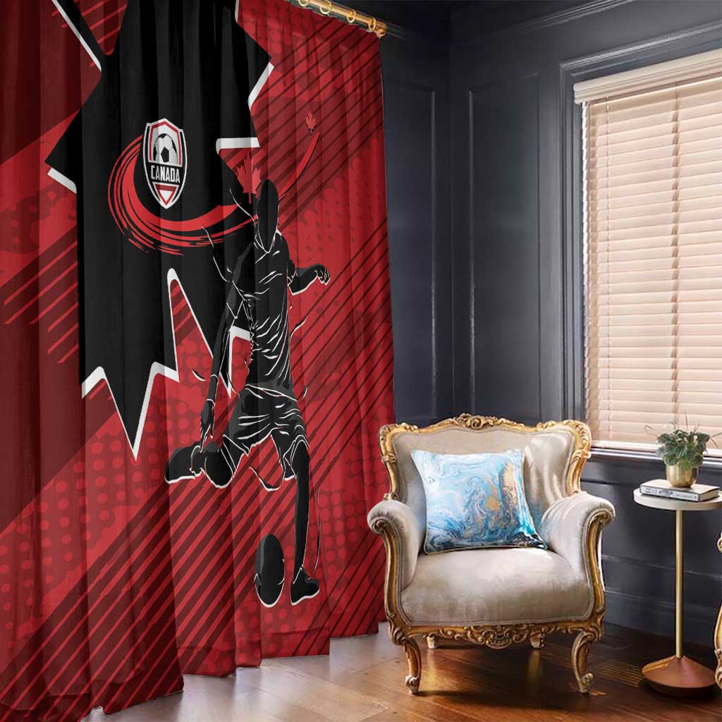 Canada Soccer Window Curtain Maple Leaf Together We Rise