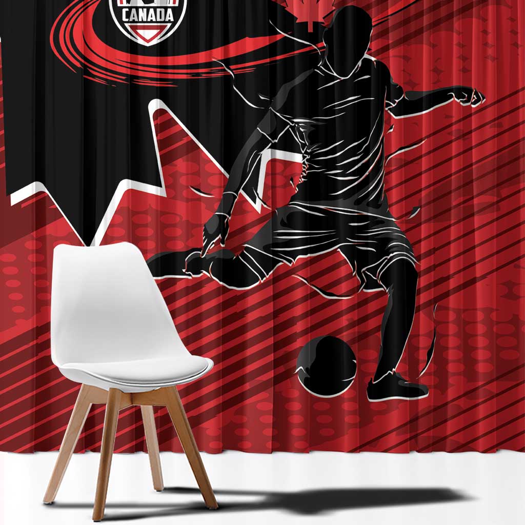 Canada Soccer Window Curtain Maple Leaf Together We Rise