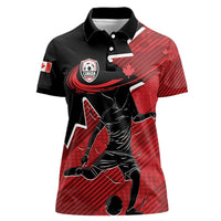 Custom Canada Soccer Women Polo Shirt Maple Leaf Together We Rise