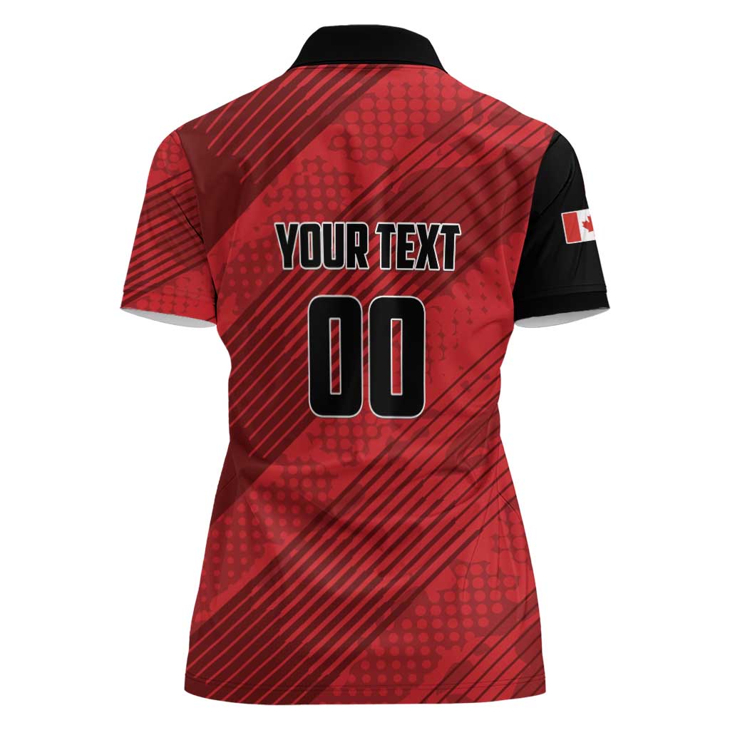 Custom Canada Soccer Women Polo Shirt Maple Leaf Together We Rise