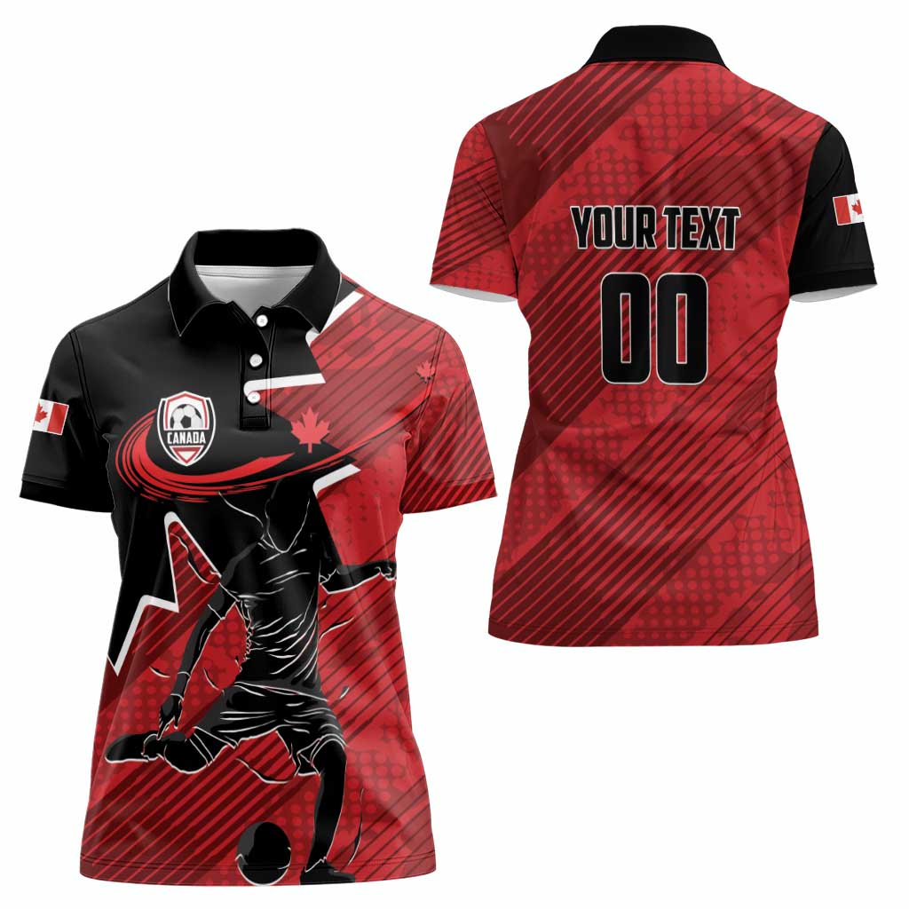 Custom Canada Soccer Women Polo Shirt Maple Leaf Together We Rise