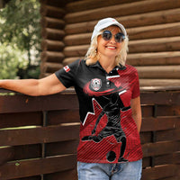 Custom Canada Soccer Women Polo Shirt Maple Leaf Together We Rise